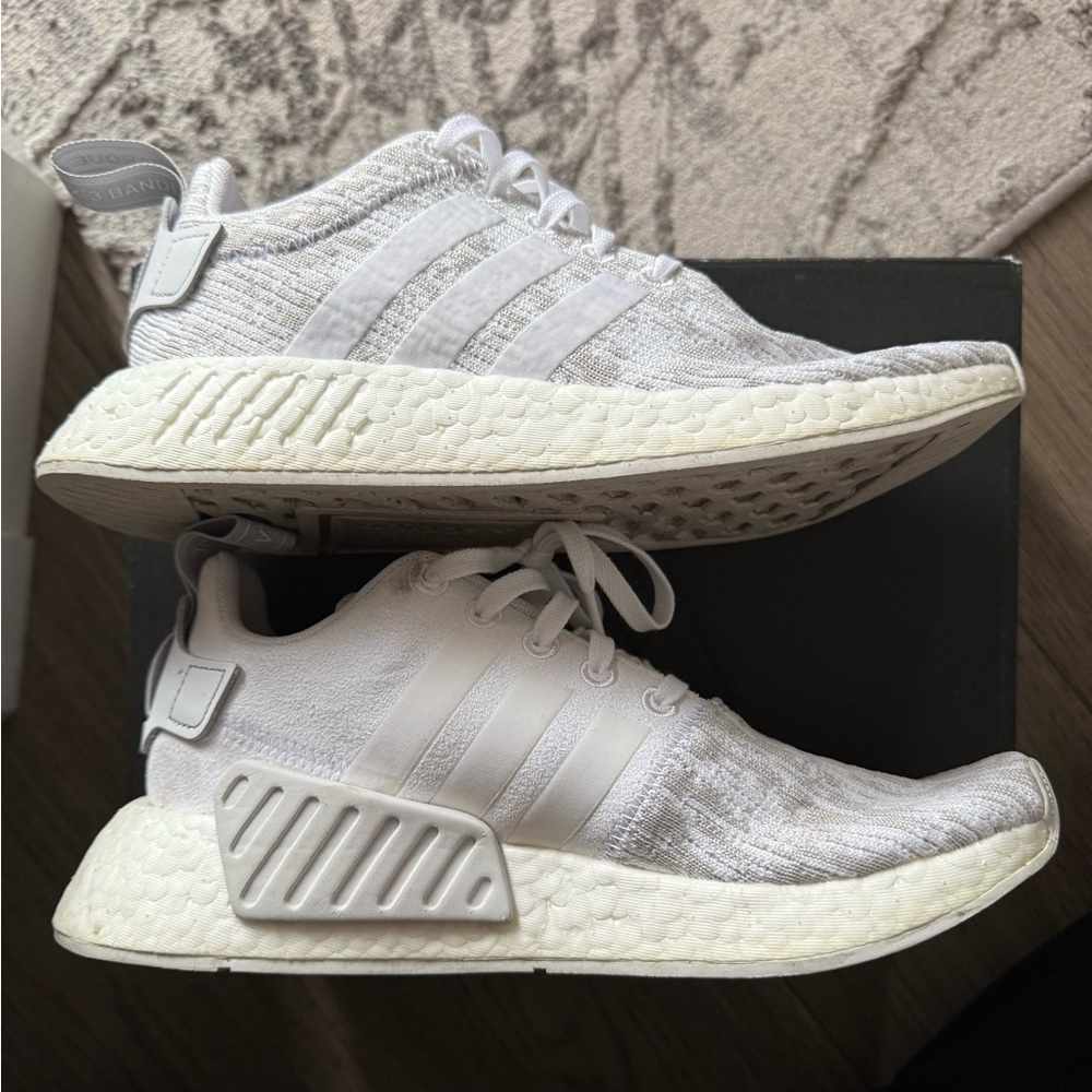 Adidas NMD R2 White Sneakers (Women) - Picture 4 of 9